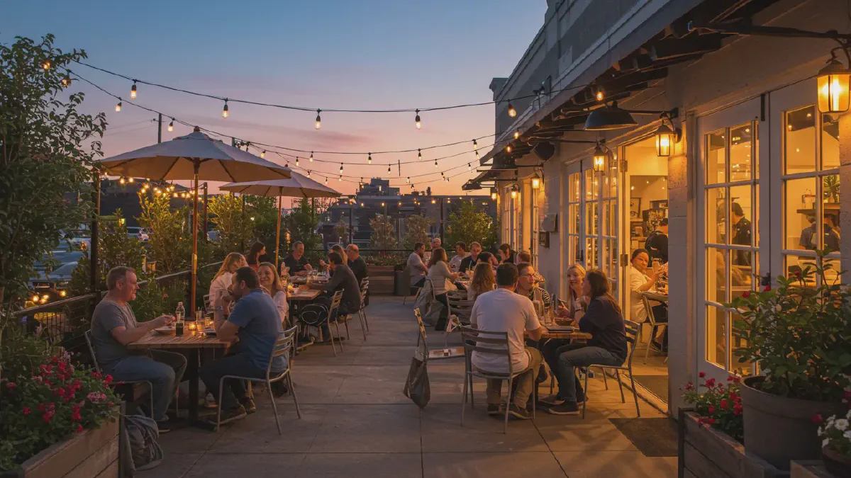 Outdoor dining scene in Cincinnati Outdoor dining scene in Cincinnati